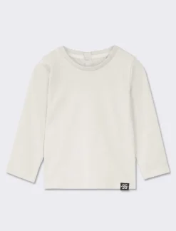 Piazza Italia T-Shirt E Top<Maglietta girocollo manica lunga in cotone, tinta unita con etichetta tessita al fondo - sporco