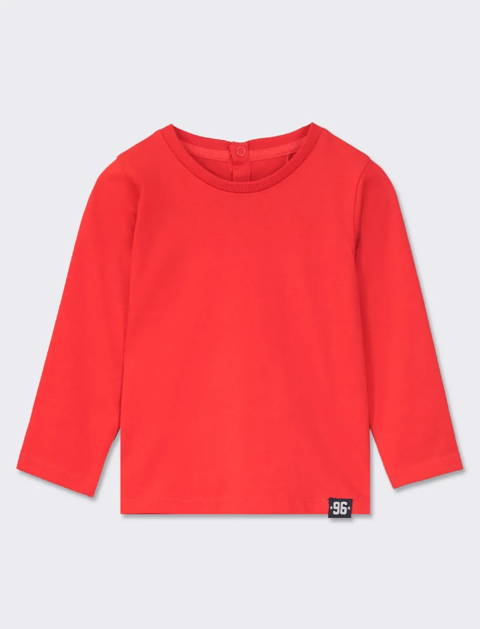 Piazza Italia T-Shirt E Top<Maglietta girocollo manica lunga in cotone, tinta unita con etichetta tessita al fondo -