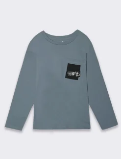 Bambino Piazza Italia Bambino|Maglieria<Maglietta in jersey con tasca ed etichetta - cenere