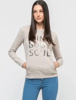 Donna Piazza Italia Donna|Maglieria<Maglietta manica lunga in tessuto morbido elasticizzato - Sabbia