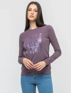 Donna Piazza Italia Donna|Maglieria<Maglietta manica lunga in tessuto morbido elasticizzato - malva