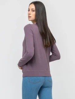 Donna Piazza Italia Donna|Maglieria<Maglietta manica lunga in tessuto morbido elasticizzato - malva