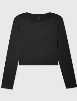 Donna Piazza Italia Donna|Maglieria<Maglietta manica lunga in tessuto elastico a costine -