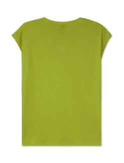 Donna Piazza Italia Donna|T-Shirt E Top<Maglietta mezza manica in tessuto slub di cotone scollo a V - pistacchio