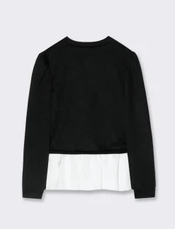 Piazza Italia Bambina|Maglieria<Maglioncino con inserto - Nero