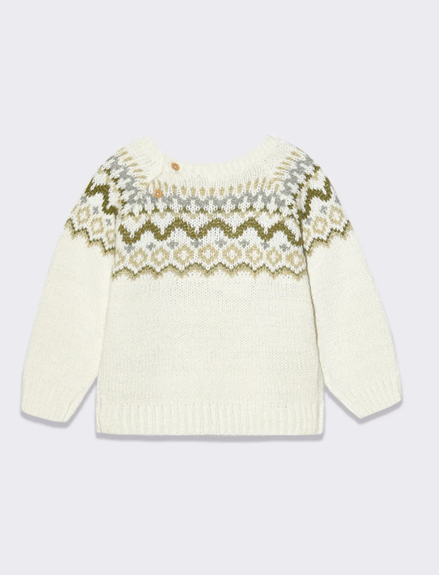 Piazza Italia Neonato|Maglieria<Maglioncino con intarsio frontale e abbottonatura posteriore - panna