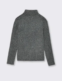 Piazza Italia Bambina|Maglieria<Maglioncino da bambina con filo metallizzato e bottoni mezza perla - Nero