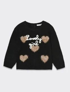 Piazza Italia Neonata<Maglioncino effetto peloso con ricamo e disegni in lurex -