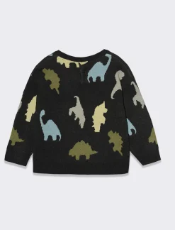 Piazza Italia Neonato|Maglieria<Maglioncino girocollo con all over in jacquard e stampa -