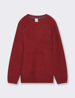 Bambino Piazza Italia Bambino|Maglieria<Maglione con tasca e dettaglio bottoncino - Bordeaux