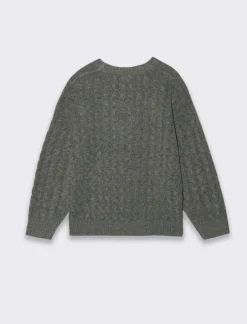 Bambino Piazza Italia Bambino|Maglieria<Maglione da bambino modello girocollo con lavorazione a treccia - militare