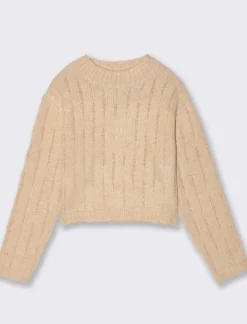 Piazza Italia Bambina|Maglieria<Maglione girocollo da bambina - Beige