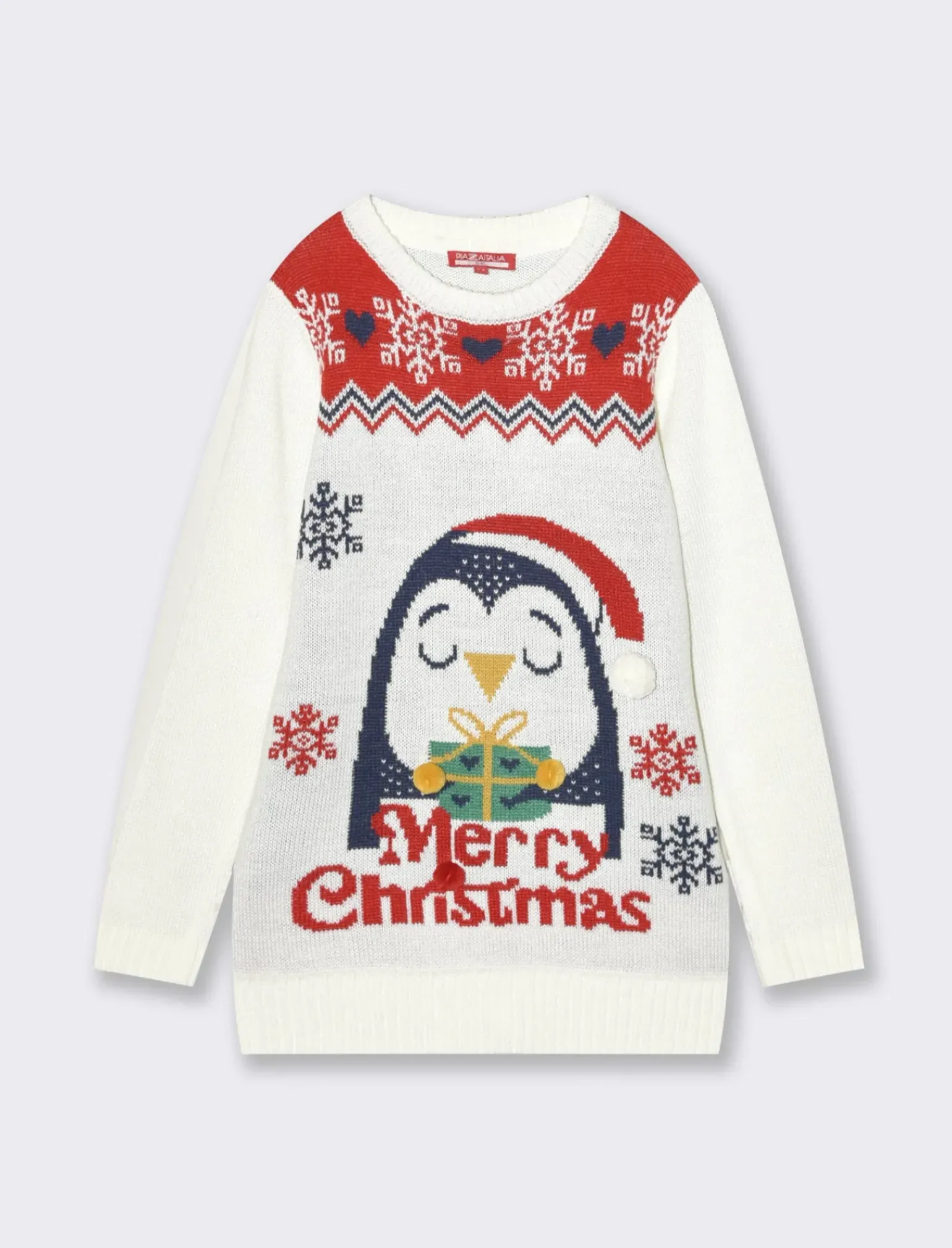 Piazza Italia Bambina|Maglieria<Maglione lungo natalizio da bambina - sporco