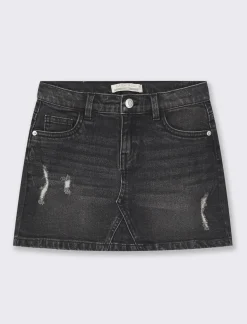 Piazza Italia Bambina|Gonne E Shorts<Minigonna in denim elastico 5 tasche elastico regolabile in vita -