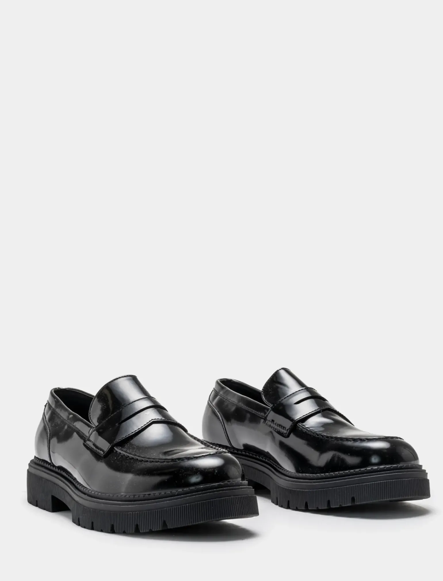 Uomo Piazza Italia Uomo|Stringate E Mocassini<Mocassino lucido con fondo roccia. -