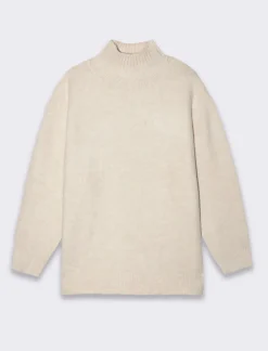 Donna Piazza Italia Donna|Maglieria<Moglia modello maxipull con collo alto - Avorio