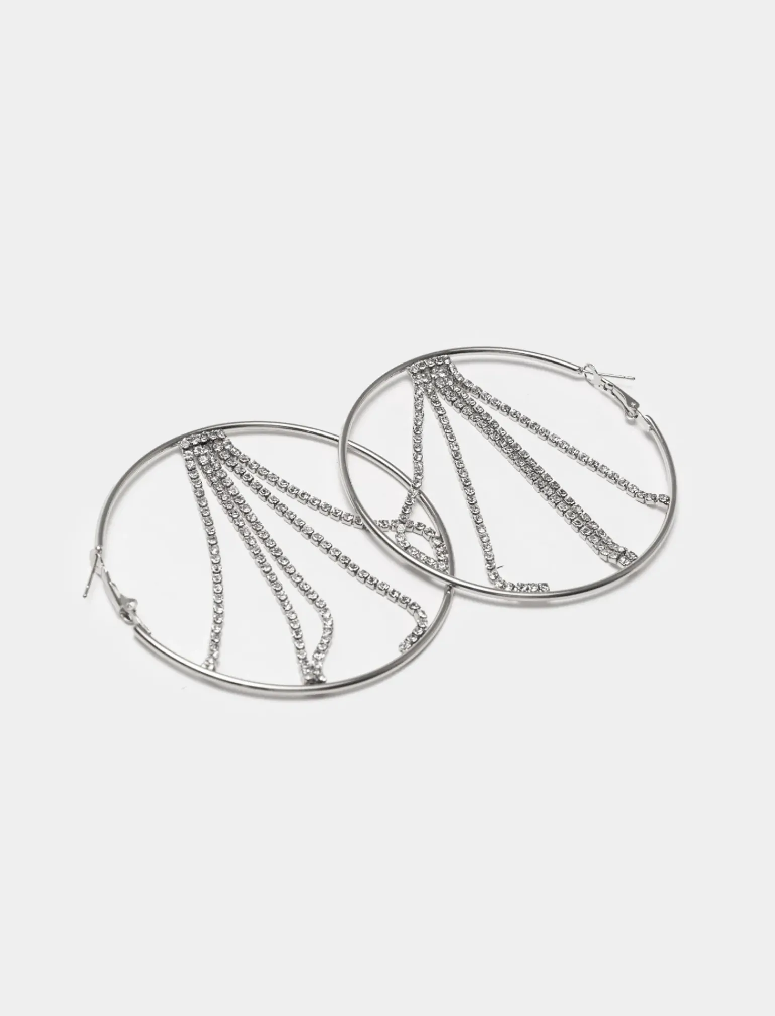 Donna Piazza Italia Donna|Bigiotteria<Orecchini da donna modello cerchio con perle e strass -