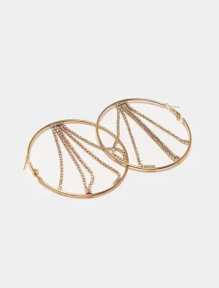 Donna Piazza Italia Donna|Bigiotteria<Orecchini da donna modello cerchio con perle e strass -