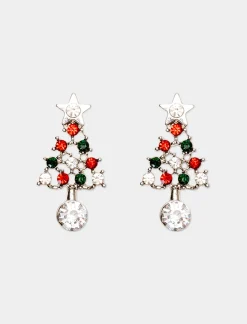 Donna Piazza Italia Bigiotteria<Orecchini da donna natalizi modello alberello multicolor - Argento