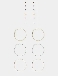 Donna Piazza Italia Donna|Bigiotteria<Orecchini da donna set 9 paia multicolor -