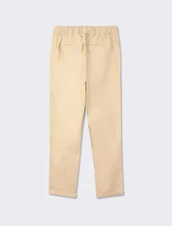 Donna Piazza Italia Donna|Pantaloni<Panatole modello jogger in tessuto elasticizzato con elastico e coulisse tampata in vita - Beige corda