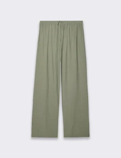 Donna Piazza Italia Pantaloni<Pantalaccio basico con elastico in vita e coulisse - salvia