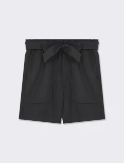 Donna Piazza Italia Donna<Pantaloncino ampio con cintura. Vita alta con elastico on vita e tasche davanti -