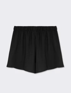 Piazza Italia Pantaloncino in tessuto fluido e coulisse con charms - Nero Cheap