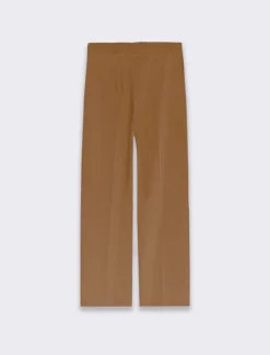 Donna Piazza Italia Pantaloni<Pantalone a vita alta con chiusura a doppio bottone e zip - tabacco