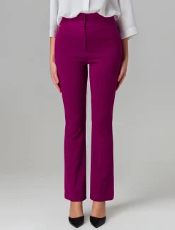 Piazza Italia Pantalone a zampa con bottoni in vita - Vinaccia Rosso Sale