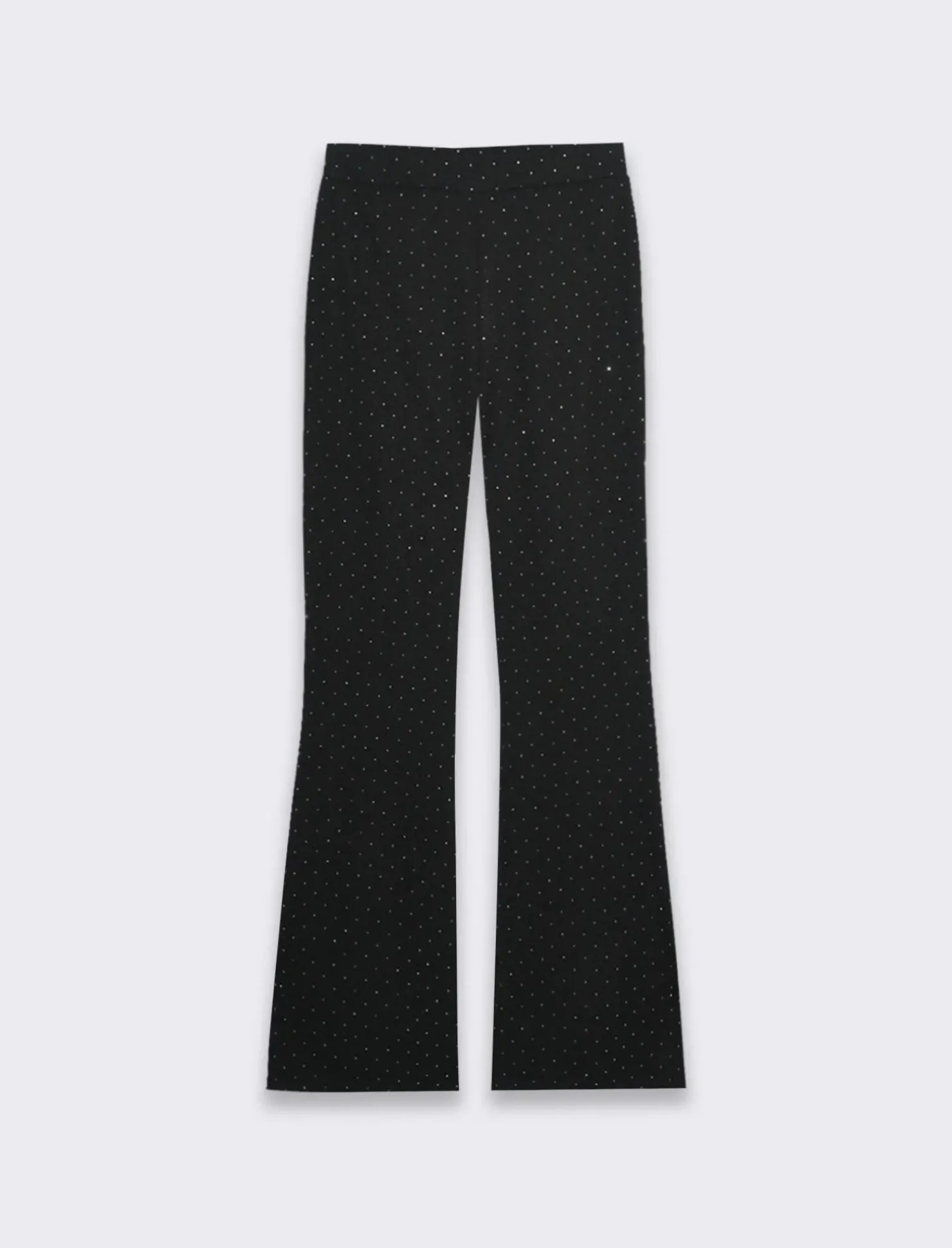 Piazza Italia Pantalone a zampa con strass applicati - Nero Outlet