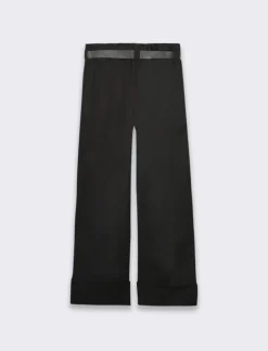 Piazza Italia Pantalone basico con elastico in vita sul retro - Nero Fashion