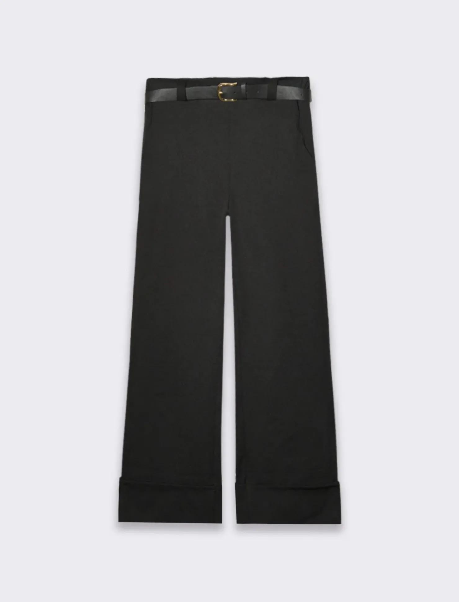 Piazza Italia Pantalone basico con elastico in vita sul retro - Nero Fashion