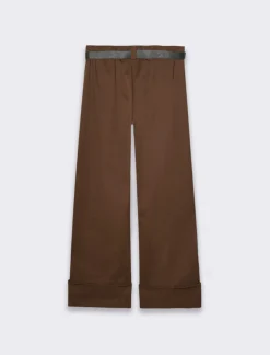 Donna Piazza Italia Donna|Pantaloni<Pantalone basico con elastico in vita sul retro - talpa