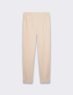 Donna Piazza Italia Donna|Pantaloni<Pantalone basico con elastico in vita e risvolto alle caviglie - burro