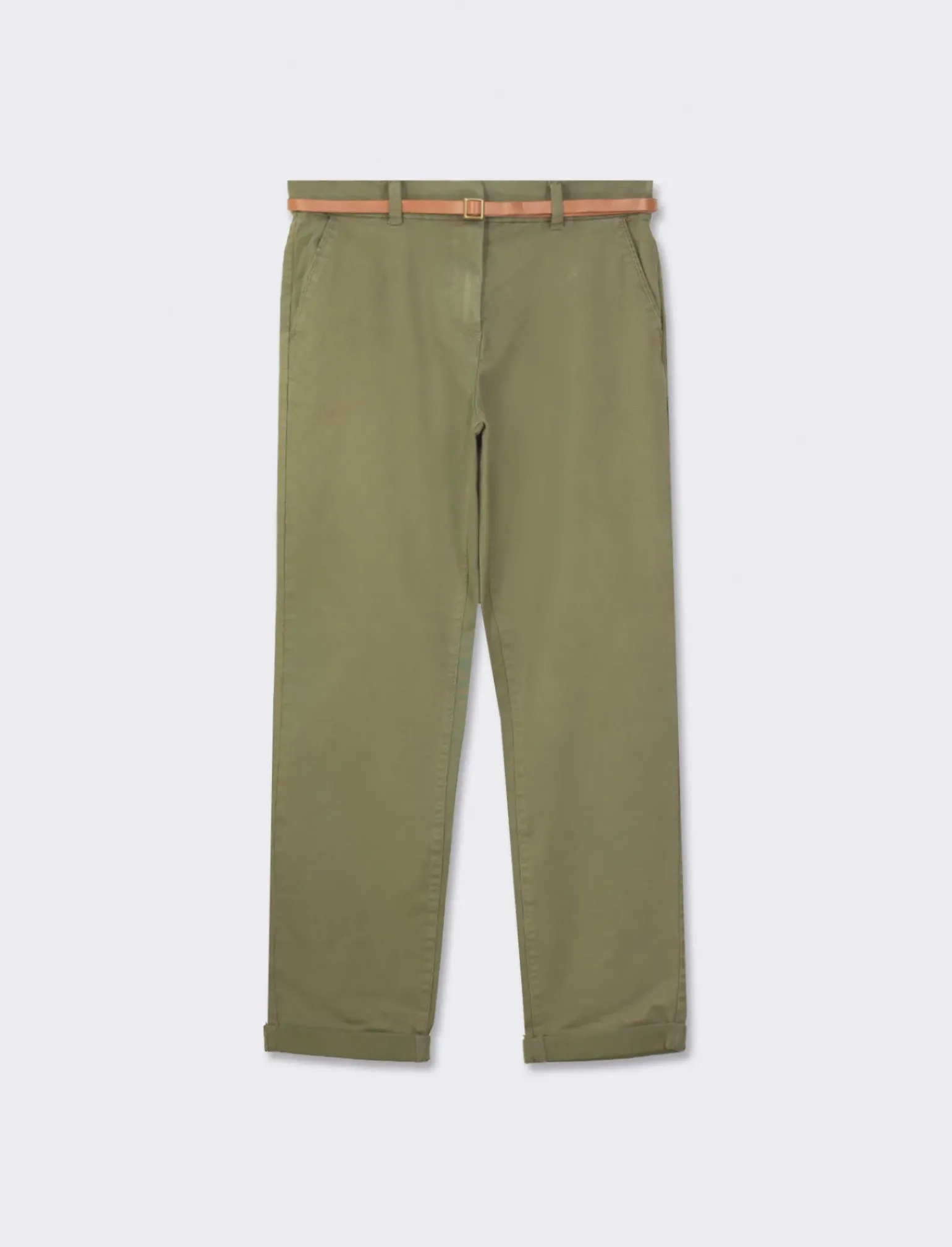 Donna Piazza Italia Donna|Pantaloni<Pantalone chino colorato con cintura e tessuto comfort elasticizzato, vestibilità regular - Ve.milit.