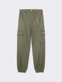 Donna Piazza Italia Donna|Pantaloni<Pantalone colorato con tasconi applicati e catena di tessuto elastico con vestibilita comfort - Ve.milit.