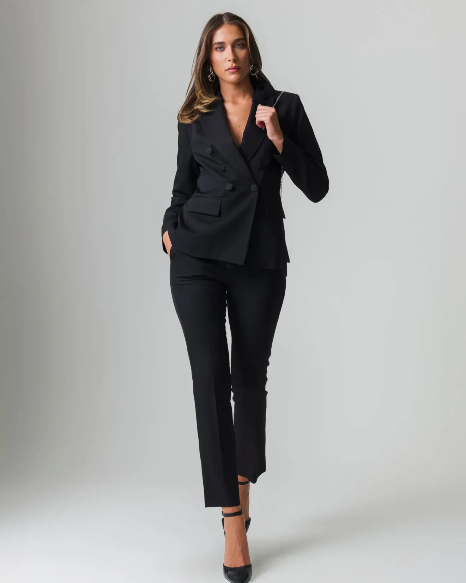 Donna Piazza Italia Donna|Pantaloni<Pantalone con chiusura a zip sul fianco slim fit -