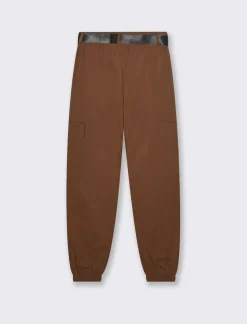 Donna Piazza Italia Donna|Pantaloni<Pantalone con cintura ed elasticon in vita modello cargo  - tabacco