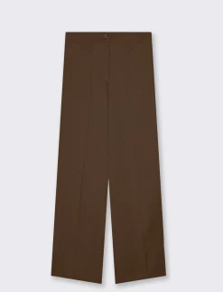 Donna Piazza Italia Pantaloni<Pantalone con cucitura in rilievo - Marrone tabacco