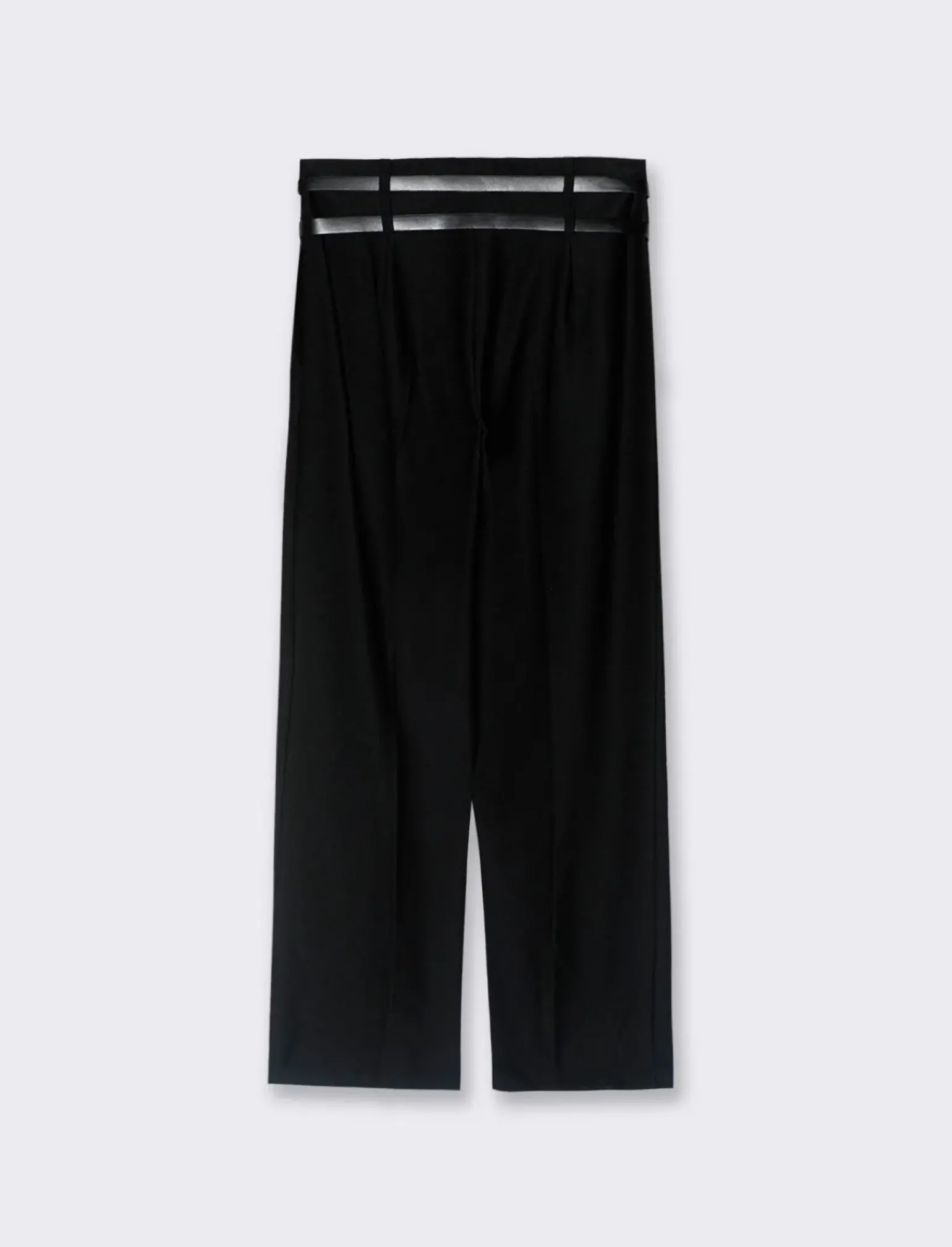 Donna Piazza Italia Pantaloni<Pantalone con doppia cintura a gamba dritta - Nero
