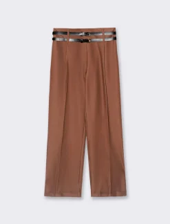 Donna Piazza Italia Pantaloni<Pantalone con doppia cintura a gamba dritta - Cammello