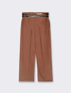 Donna Piazza Italia Pantaloni<Pantalone con doppia cintura a gamba dritta - Cammello