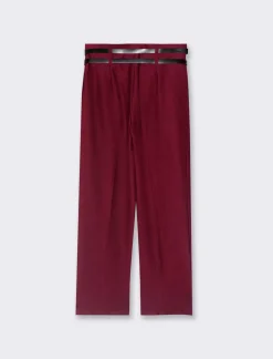 Donna Piazza Italia Pantaloni<Pantalone con doppia cintura a gamba dritta - Vinaccia