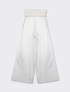 Donna Piazza Italia Donna<Pantalone cotone con elastico in vita e cinura -