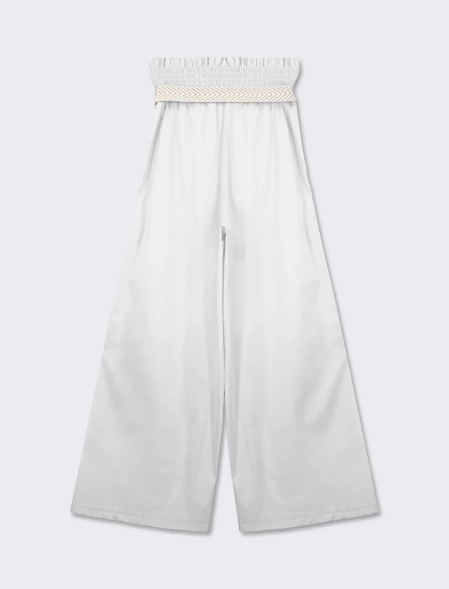 Donna Piazza Italia Donna<Pantalone cotone con elastico in vita e cinura -