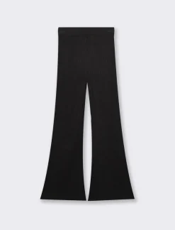 Donna Piazza Italia Pantaloni<Pantalone flare con elastico in vita e lavorazione a coste larghe -