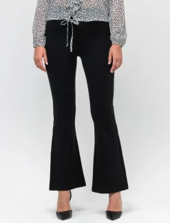 Donna Piazza Italia Donna|Pantaloni<Pantalone flare in punto milano con tasche finte -