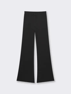 Piazza Italia Pantalone flare in punto milano con tasche finte - Nero Fashion