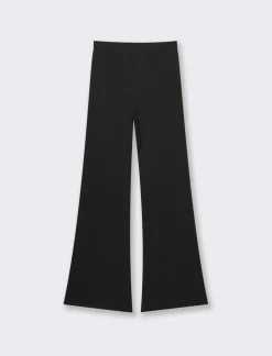 Piazza Italia Pantalone flare in punto milano con tasche finte - Nero Fashion